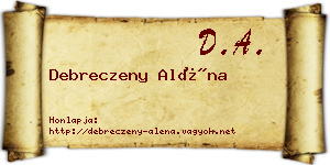 Debreczeny Aléna névjegykártya