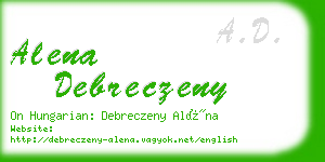 alena debreczeny business card